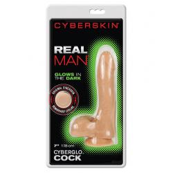 Wildfire CyberSkin Cyberglo Cock - Glow in the Dark Flesh